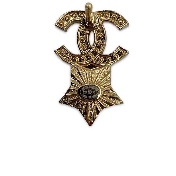 CHANEL Coco Mark Star Motif Rhinestone Metal Earrings B24C ABC823 - Picture 10 of 11